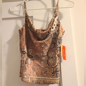 Tank with cowl neck design